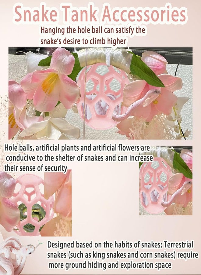 Delllala Reptile Hiding Branch&Ball Python - Enrichment Toys for Corn Snake,Tulip Artificial Bouquet Plant Artificial Decor for Snake Cage,Wood House for Leopard Gecko Habitat Lizard Chameleon Ball Pythons - Image 3